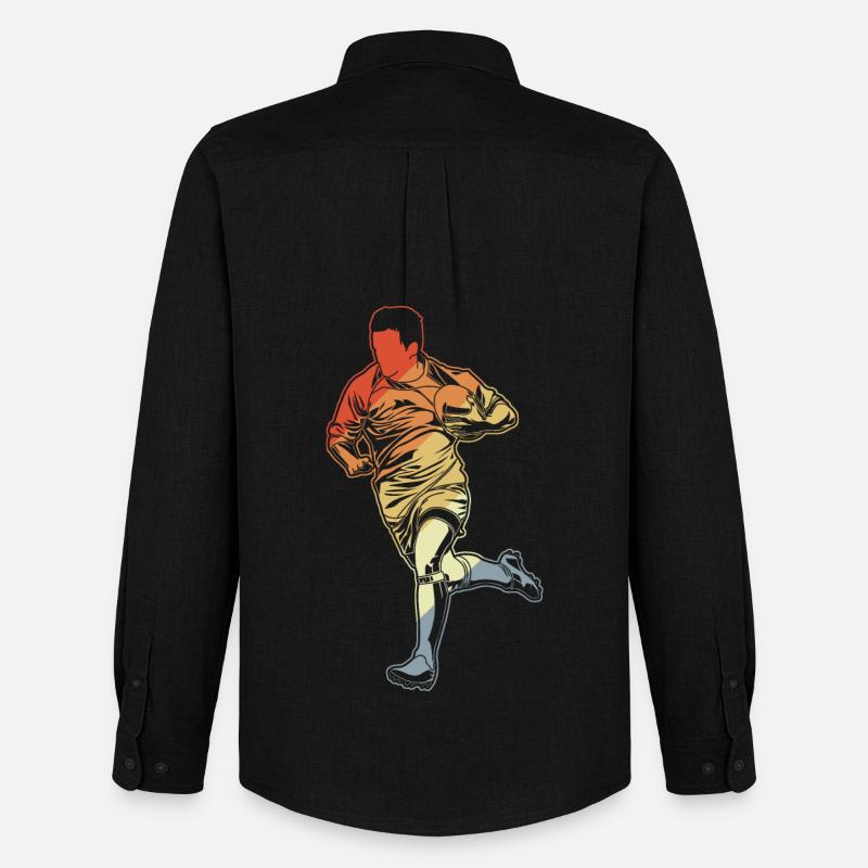 Rugby Sketch - Men's Oxford Shirt by Stanley/Stella - black