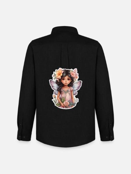Little fairy with flowers - Men's Oxford Shirt by Stanley/Stella - black