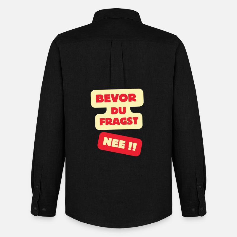 Bevor Du Fragst Nee Design - Männer Oxford Hemd von Stanley/Stella - Schwarz