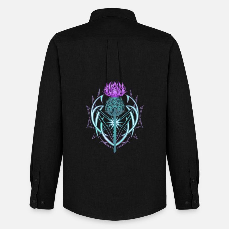 Thistle Shield Celtic Knots Thistle Lover - Men's Oxford Shirt by Stanley/Stella - black