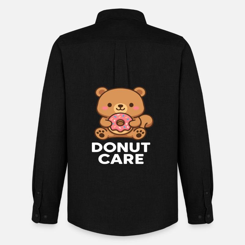 Kuscheller Bär mit Donut-Accessoire - Männer Oxford Hemd von Stanley/Stella - Schwarz