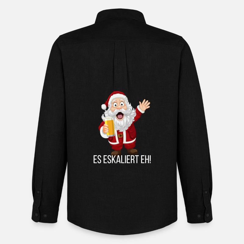 Es eskaliert eh – Weihnachtsfeier Edition 🎄🎉 - Männer Oxford Hemd von Stanley/Stella - Schwarz