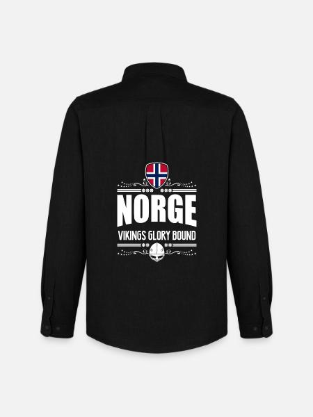 NORWEGEN - NORGE VIKINGS RUHM - Männer Oxford Hemd von Stanley/Stella - Schwarz