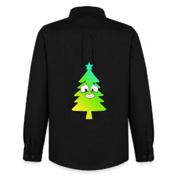 Weihnachtsbaum-Farbverlauf Lächeln - Männer Oxford Hemd von Stanley/Stella - Schwarz - Hinten - AI Model Male 185 dark (185cm)