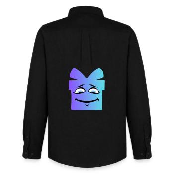 Gradient Smiling Geschenkbox - Männer Oxford Hemd von Stanley/Stella - Schwarz - Hinten - AI Model Male 185 dark (185cm)