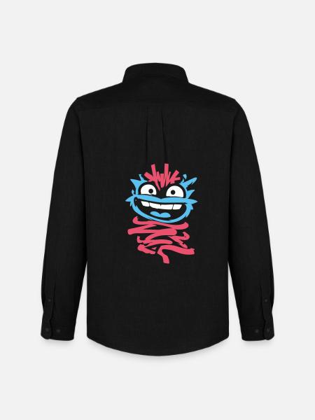 Little Monsters: Punk Monkey with Wink - Men's Oxford Shirt by Stanley/Stella - black