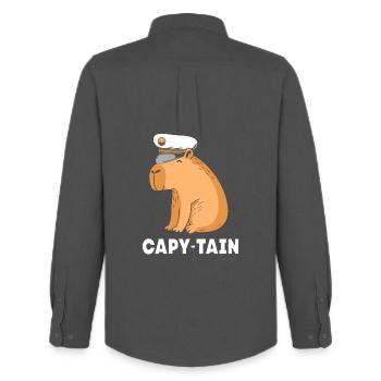 Capybara Capibara - Männer Oxford Hemd von Stanley/Stella - Anthrazit - Hinten - AI Model Male 185 dark (185cm)