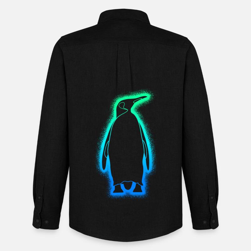 Pinguine Jungen Herren Kinder Pinguin - Männer Oxford Hemd von Stanley/Stella - Schwarz