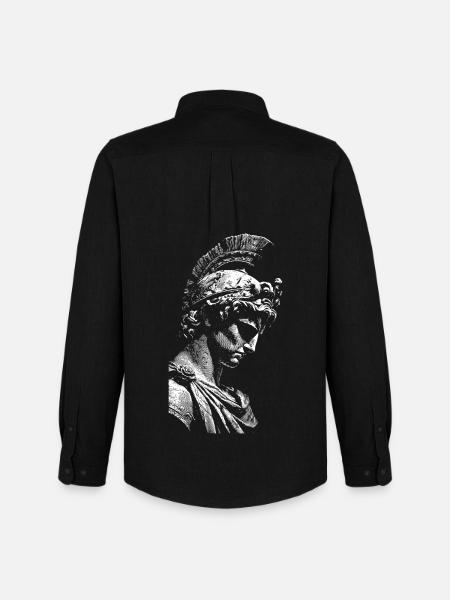 Antique Hero Statue Contrast Print - Men's Oxford Shirt by Stanley/Stella - black