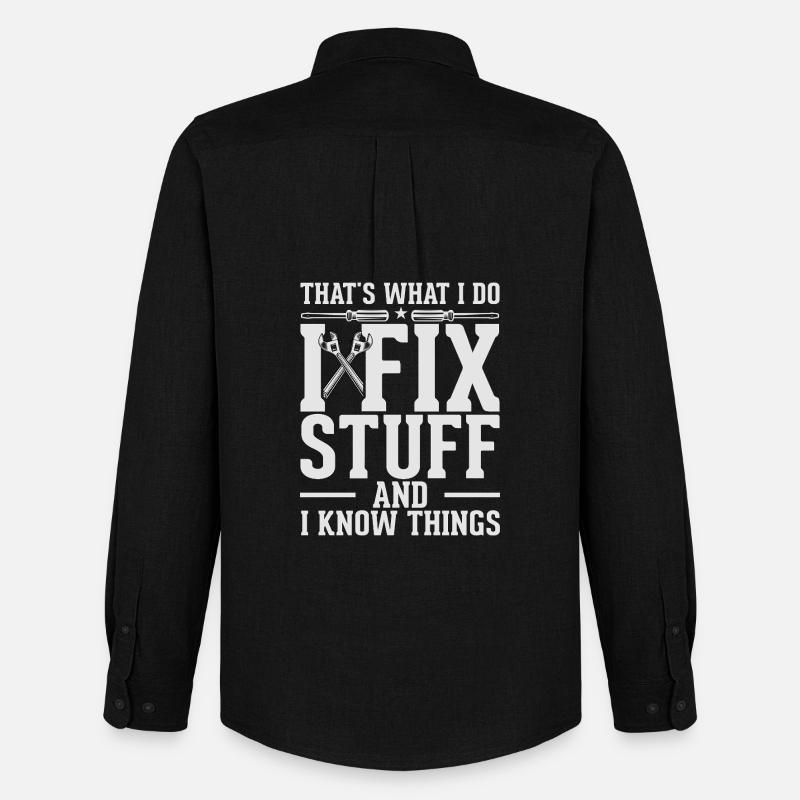 Fix Stuff and Know Things - Men's Oxford Shirt by Stanley/Stella - black