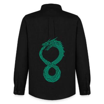 Grüner unendlicher Drache - Männer Oxford Hemd von Stanley/Stella - Schwarz - Hinten - AI Model Male 185 dark (185cm)