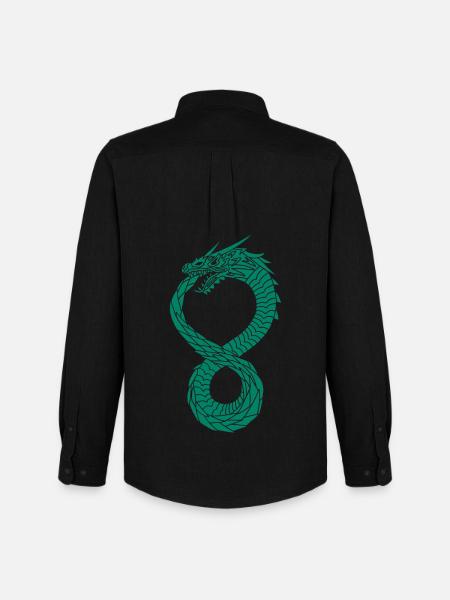 Green Infinite Dragon - Men's Oxford Shirt by Stanley/Stella - black