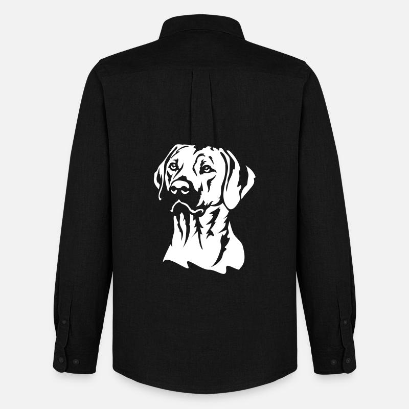 Rhodesian Ridgeback Kopf "Black Edition" - Männer Oxford Hemd von Stanley/Stella - Schwarz