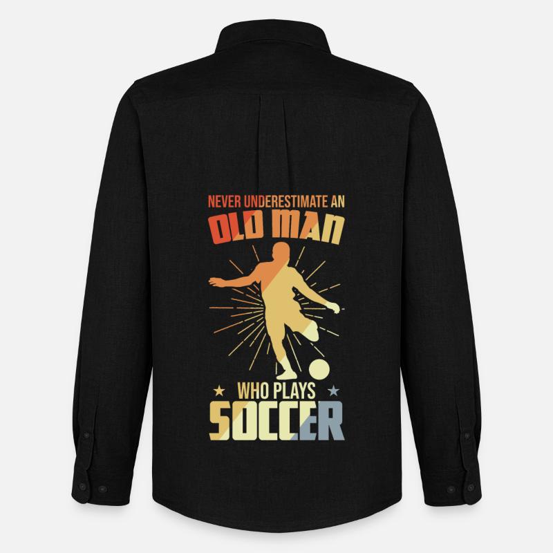Fußball Opa - Männer Oxford Hemd von Stanley/Stella - Schwarz