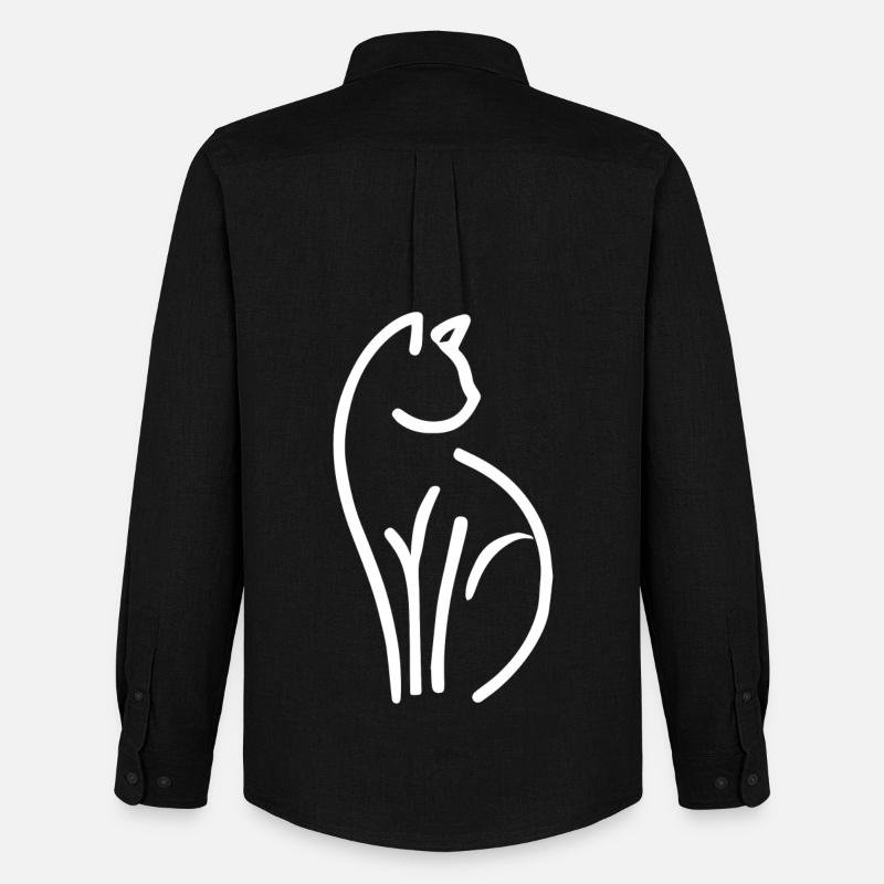 Katze - Männer Oxford Hemd von Stanley/Stella - Schwarz