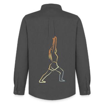 Yogini Vintage Look - Men's Oxford Shirt by Stanley/Stella - anthracite - Back - AI Model Male 185 dark (185cm)