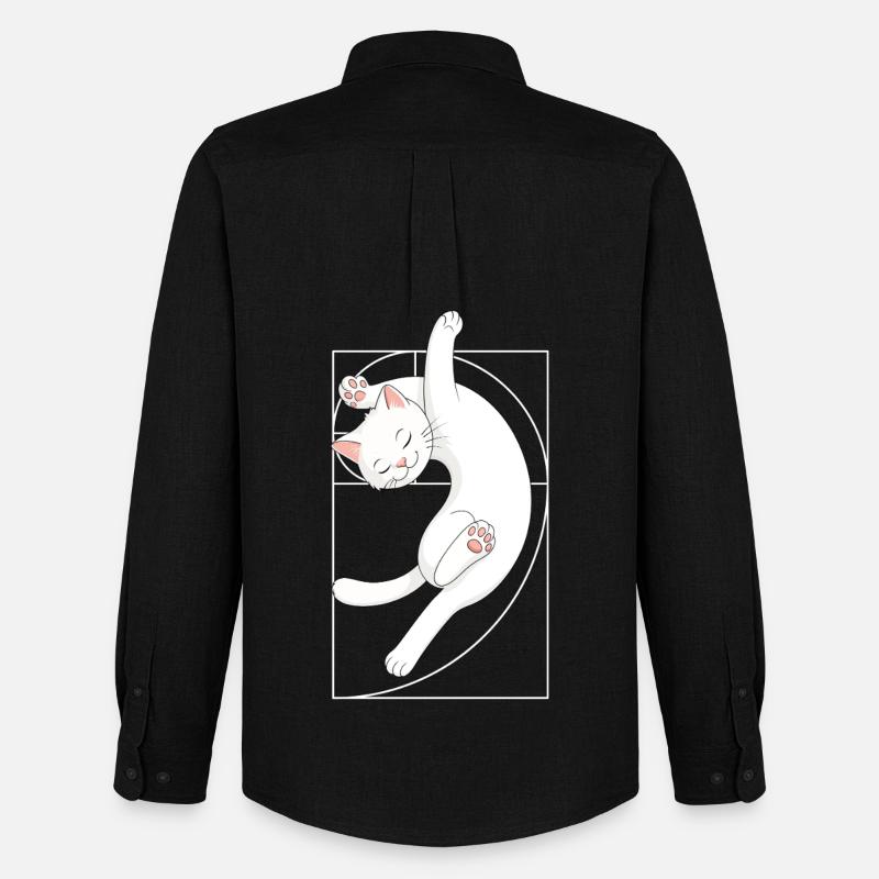 Fibonacci-Spirale Katze - Männer Oxford Hemd von Stanley/Stella - Schwarz