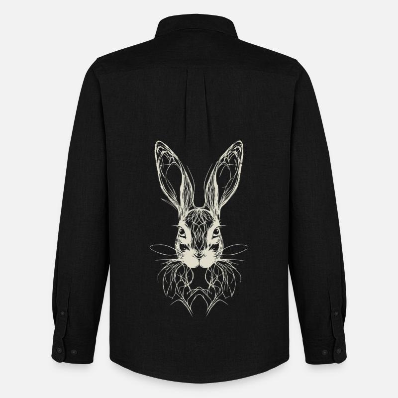 Easter Bunny Bunny Geometry - Men's Oxford Shirt by Stanley/Stella - black