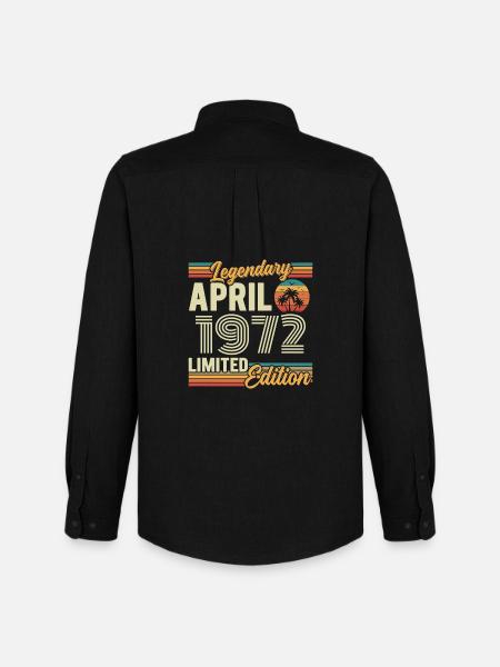 April 1972 54th Anniversary Gift - April 1972 - Men's Oxford Shirt by Stanley/Stella - black