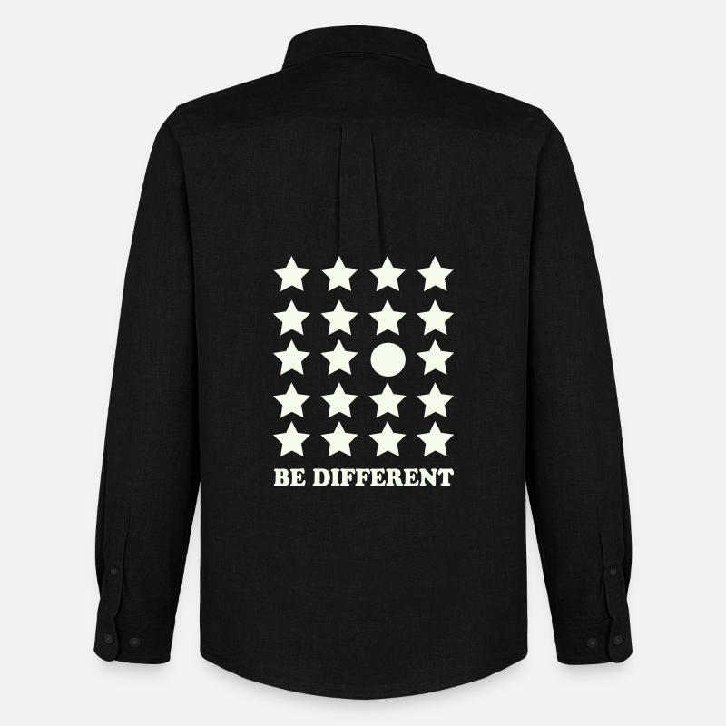 Be Different Star Grid Circle - Men's Oxford Shirt by Stanley/Stella - black