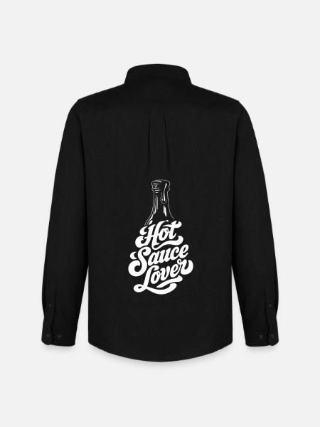 Hot Sauce Lover Bottle Art - Men's Oxford Shirt by Stanley/Stella - black