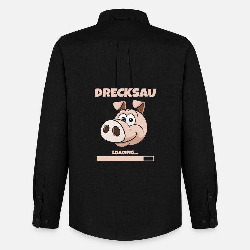 DRECKSAU - LOADING - Männer Oxford Hemd von Stanley/Stella - Schwarz