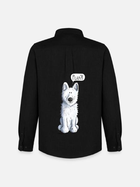 Schweizer Schäferhund Play - Männer Oxford Hemd von Stanley/Stella - Schwarz