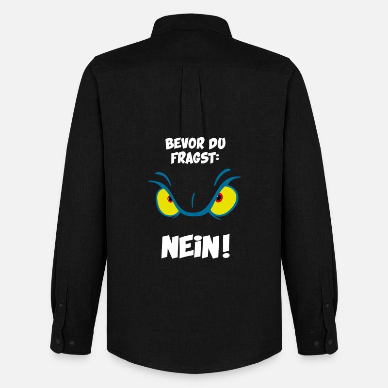 Bevor du fragst: Nein! - Männer Oxford Hemd von Stanley/Stella - Schwarz