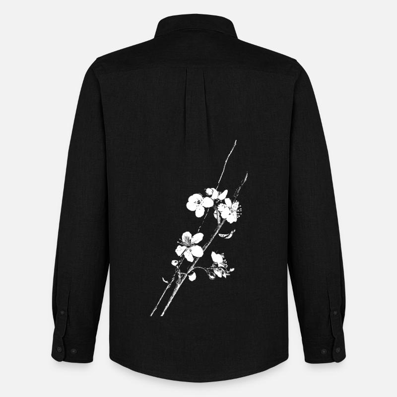 Kirschblüten Blüten Zweig Ast - Männer Oxford Hemd von Stanley/Stella - Schwarz