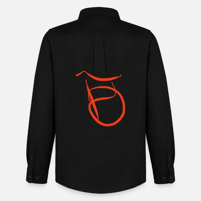 Oranger B auf schwarzem Pullover - Männer Oxford Hemd von Stanley/Stella - Schwarz