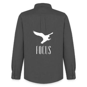 Focus Eagle Discipline Productivity Mentalité - Chemise Oxford homme Stanley/Stella - charbon - Dos - AI Model Male 185 dark (185cm)