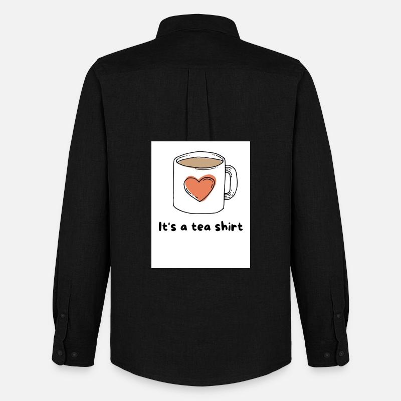 Herz Kaffeebecher Tee Shirt Design - Männer Oxford Hemd von Stanley/Stella - Schwarz