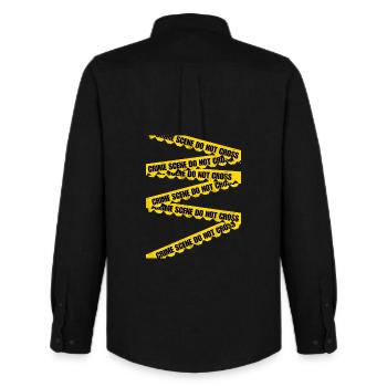 Crime Scene Absperrband T-Shirt - Männer Oxford Hemd von Stanley/Stella - Schwarz - Hinten - AI Model Male 185 dark (185cm)