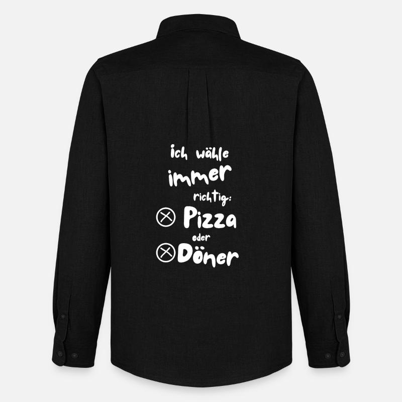 Ich wähle Pizza oder Döner - Männer Oxford Hemd von Stanley/Stella - Schwarz