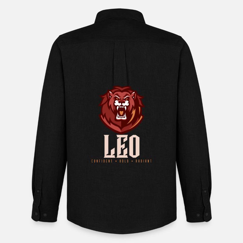 Löwe - Männer Oxford Hemd von Stanley/Stella - Schwarz