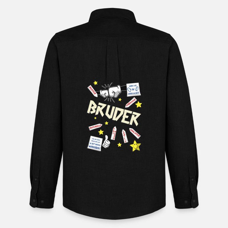 Bruder - Männer Oxford Hemd von Stanley/Stella - Schwarz