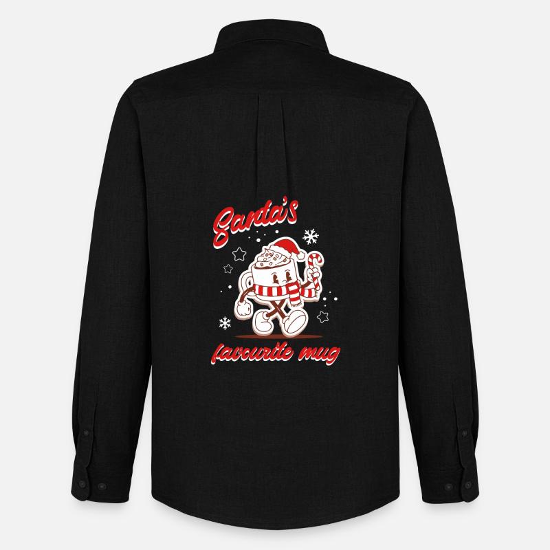 Lieblings-Weihnachtsmann-Tasse - Männer Oxford Hemd von Stanley/Stella - Schwarz
