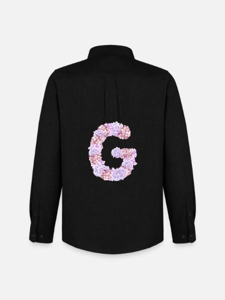 Flowers "G" for a genius person - Men's Oxford Shirt by Stanley/Stella - black