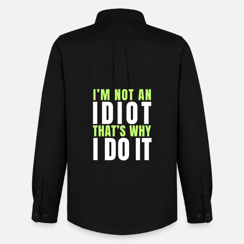 Ich bin kein Idiot - Männer Oxford Hemd von Stanley/Stella - Schwarz
