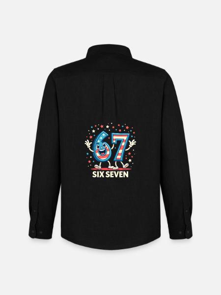 US Flag 67 Memes Six Seven - Chemise Oxford homme Stanley/Stella - noir