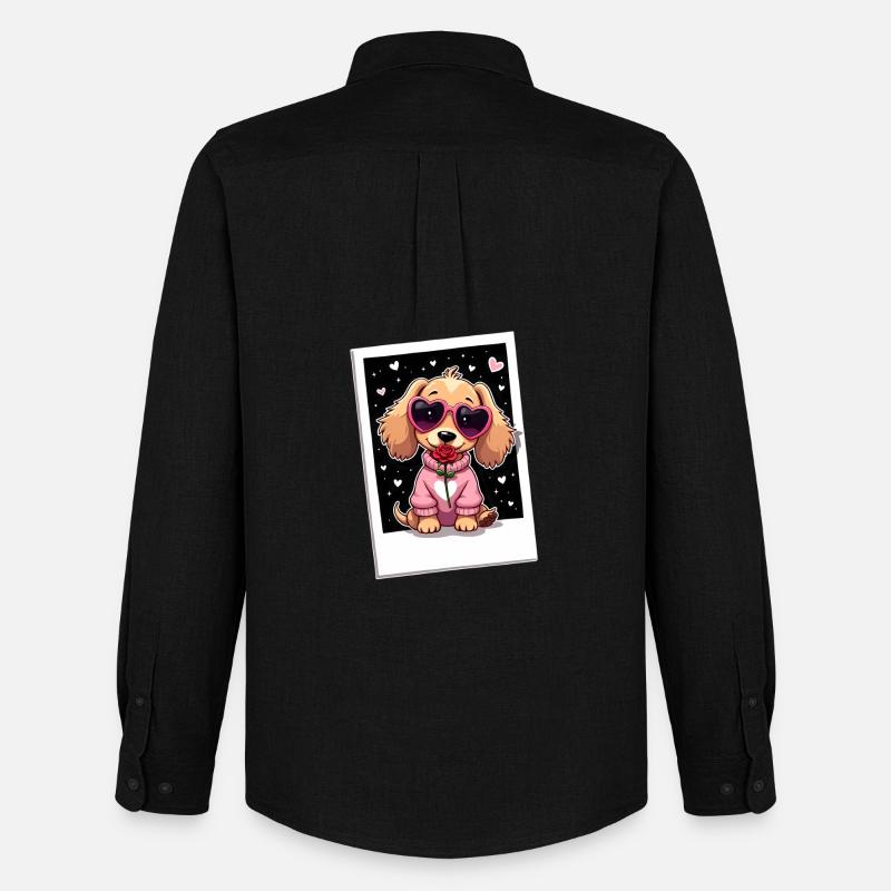 Dackel Dachshund Tekel - Männer Oxford Hemd von Stanley/Stella - Schwarz