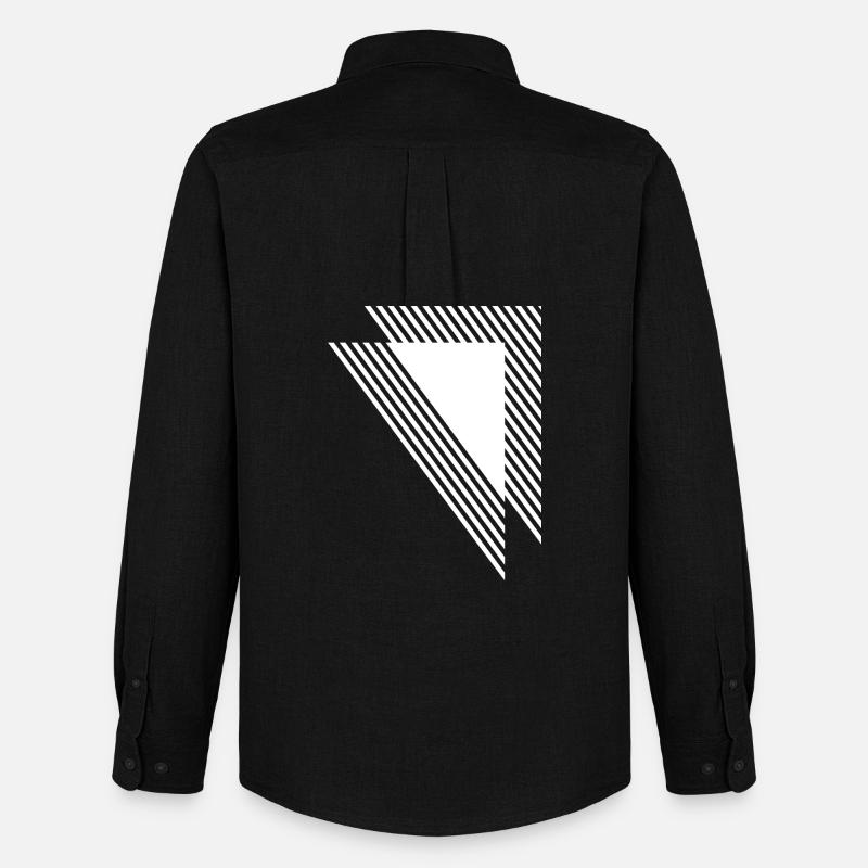 Geometric Triangles Diagonal Monochrome Grid - Men's Oxford Shirt by Stanley/Stella - black