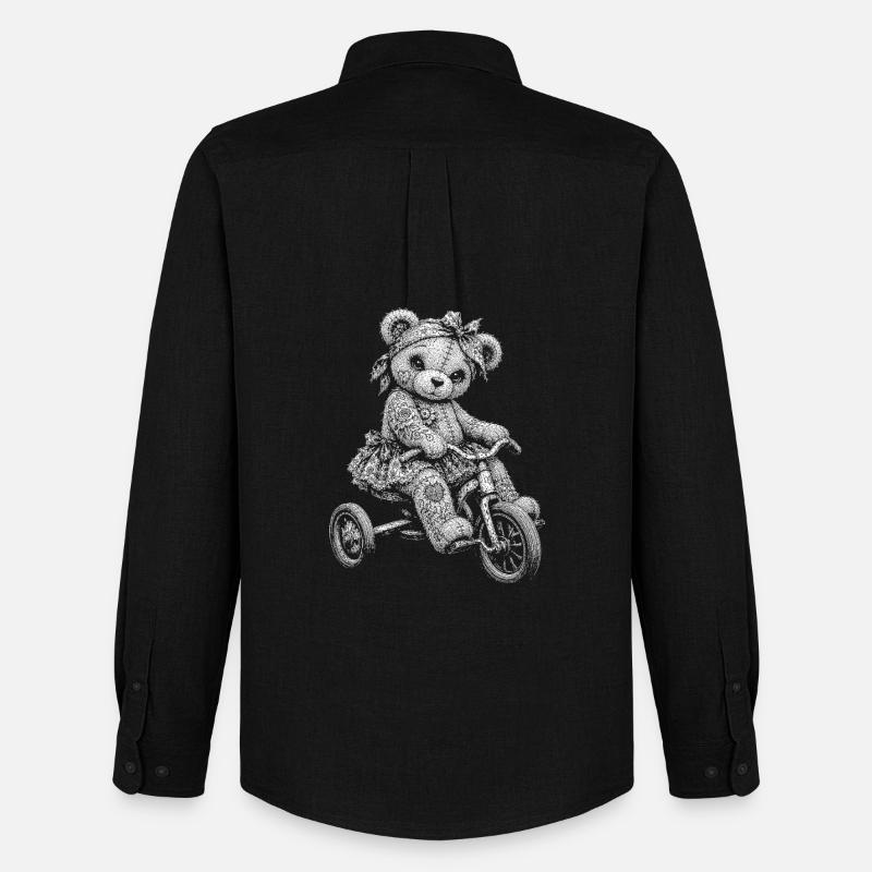 Teddybär - Männer Oxford Hemd von Stanley/Stella - Schwarz