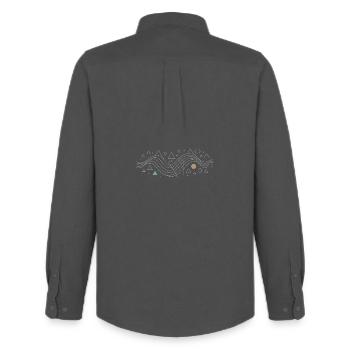 Vector Fields Flow – Die Eleganz der Mathematik - Männer Oxford Hemd von Stanley/Stella - Anthrazit - Hinten - AI Model Male 185 dark (185cm)