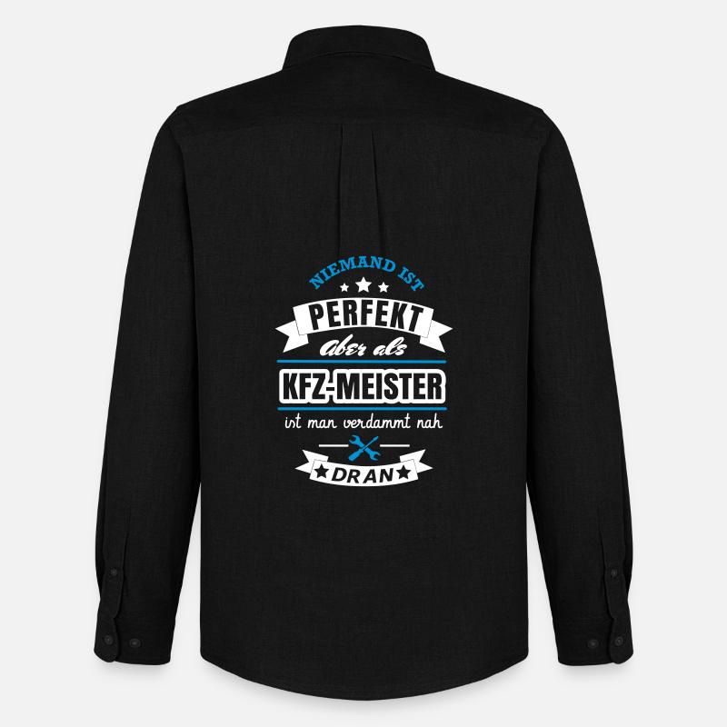 KFZ Meister Spruch Design - Männer Oxford Hemd von Stanley/Stella - Schwarz