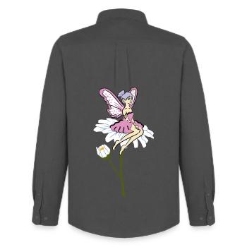 Sunflower Fairy - Men's Oxford Shirt by Stanley/Stella - anthracite - Back - AI Model Male 185 dark (185cm)