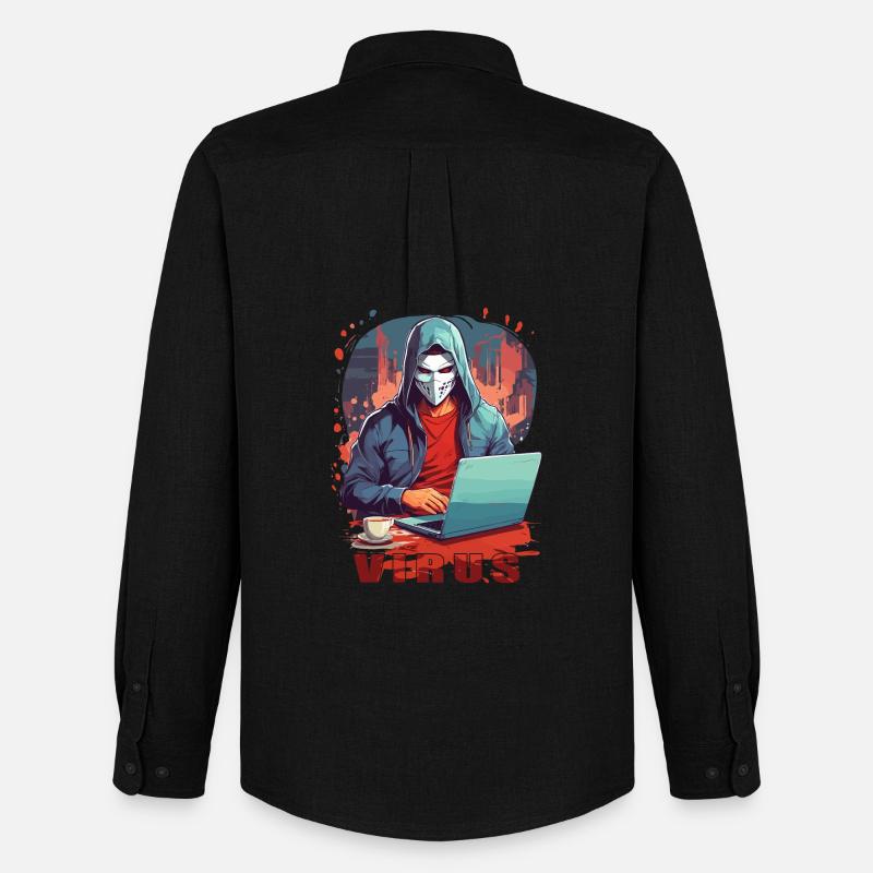 Anonymous Hacker - Männer Oxford Hemd von Stanley/Stella - Schwarz