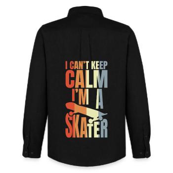 I Can't Keep Calm I'm A Skateboarder - Männer Oxford Hemd von Stanley/Stella - Schwarz - Hinten - AI Model Male 185 dark (185cm)