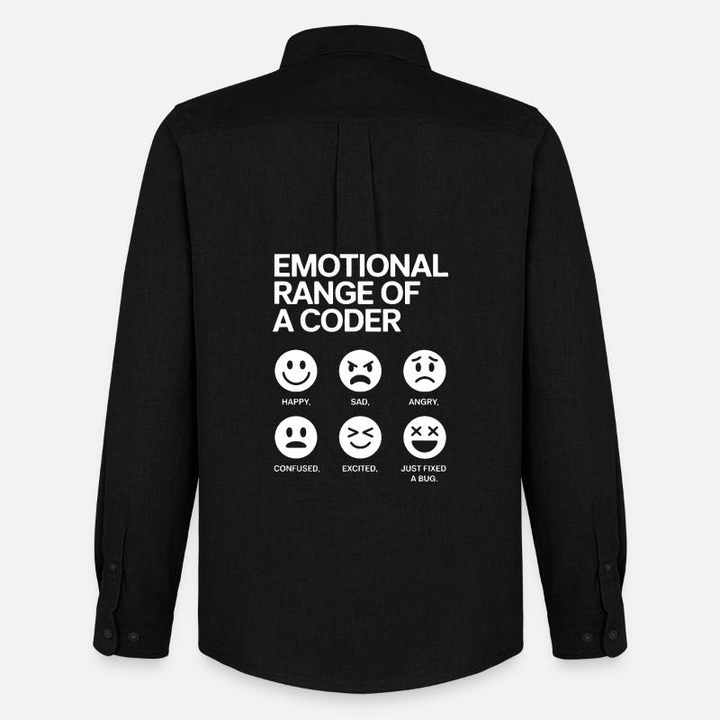 Emotionale Bandbreite eines Programmierers - Männer Oxford Hemd von Stanley/Stella - Schwarz