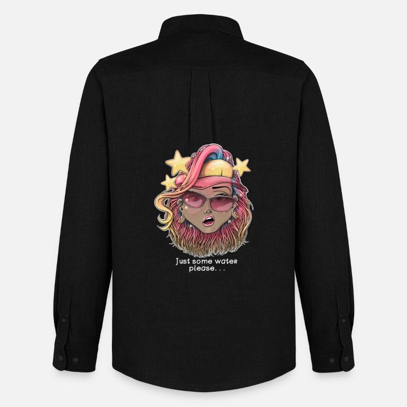 Regenbogen Hitzschlag Mädchen Design - Männer Oxford Hemd von Stanley/Stella - Schwarz